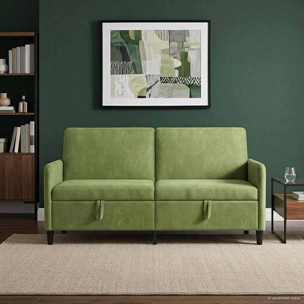 Divano con Storage Verde chiaro 172 x 78 x 87 cm Poliestere | homemem39
