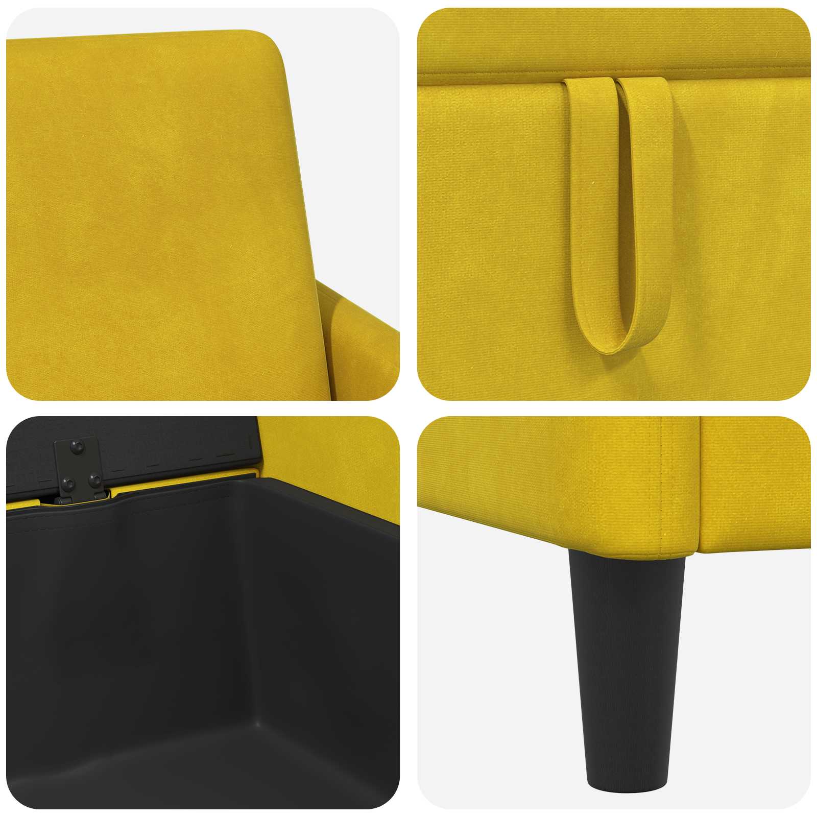 Divano con Storage Giallo 172 x 78 x 87 cm Poliestere | homemem39