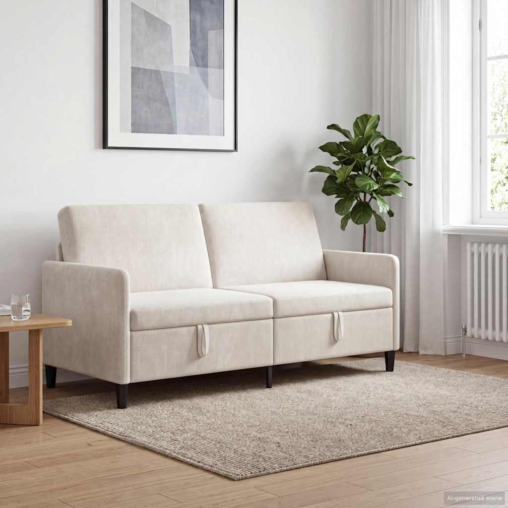 Divano con Storage Crema 172 x 78 x 87 cm Poliestere | homemem39