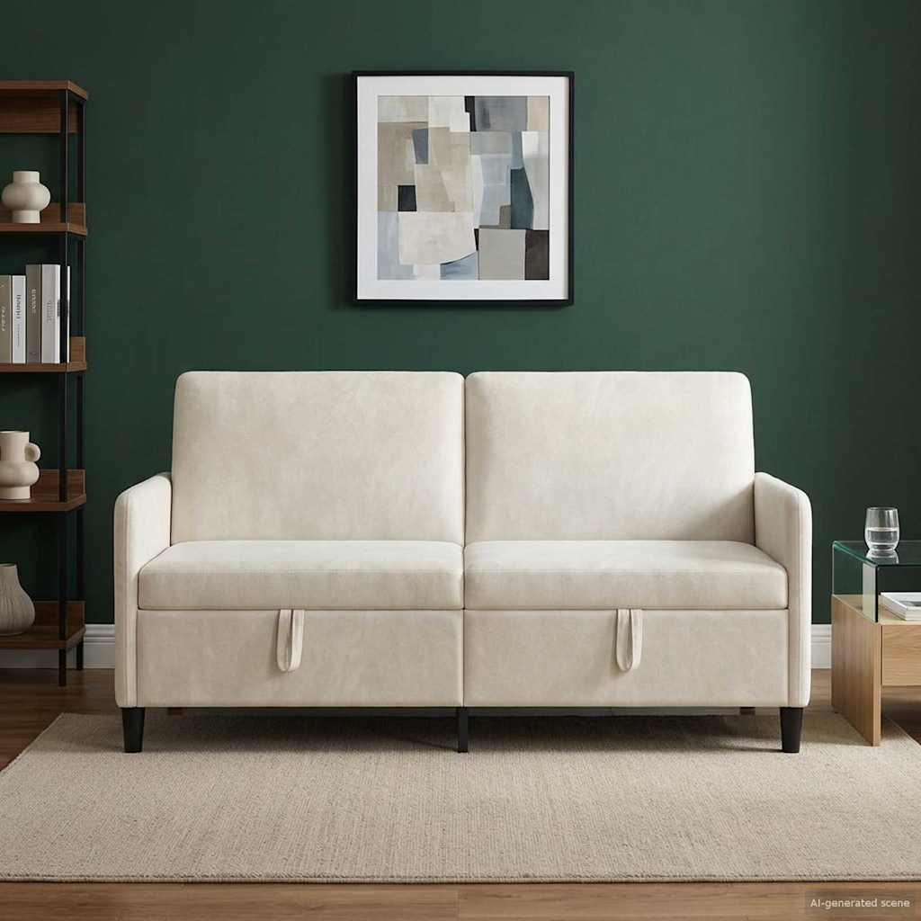 Divano con Storage Crema 172 x 78 x 87 cm Poliestere | homemem39