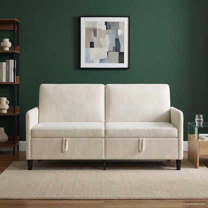 Divano con Storage Crema 172 x 78 x 87 cm Poliestere | homemem39