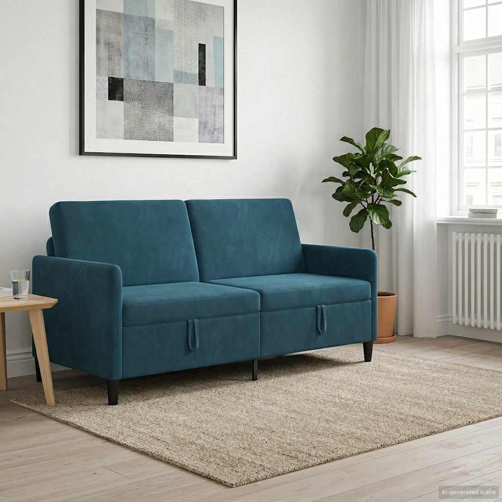 Divano con Storage Blu 172 x 78 x 87 cm Poliestere | homemem39