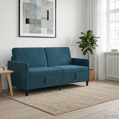 Divano con Storage Blu 172 x 78 x 87 cm Poliestere | homemem39