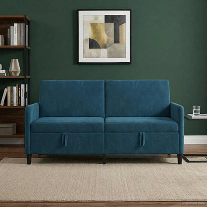Divano con Storage Blu 172 x 78 x 87 cm Poliestere | homemem39