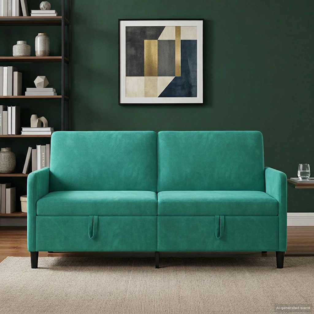 Divano con Storage Turchese 172 x 78 x 87 cm Poliestere | homemem39