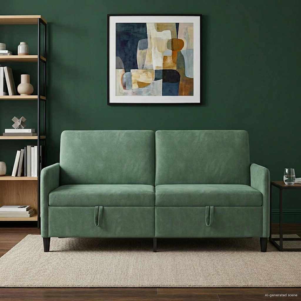 Divano con Storage Verde Mare 172 x 78 x 87 cm Poliestere | homemem39
