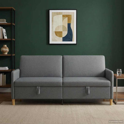 Divano con Storage Grigio Scuro 192 x 78 x 87 cm Poliestere | homemem39