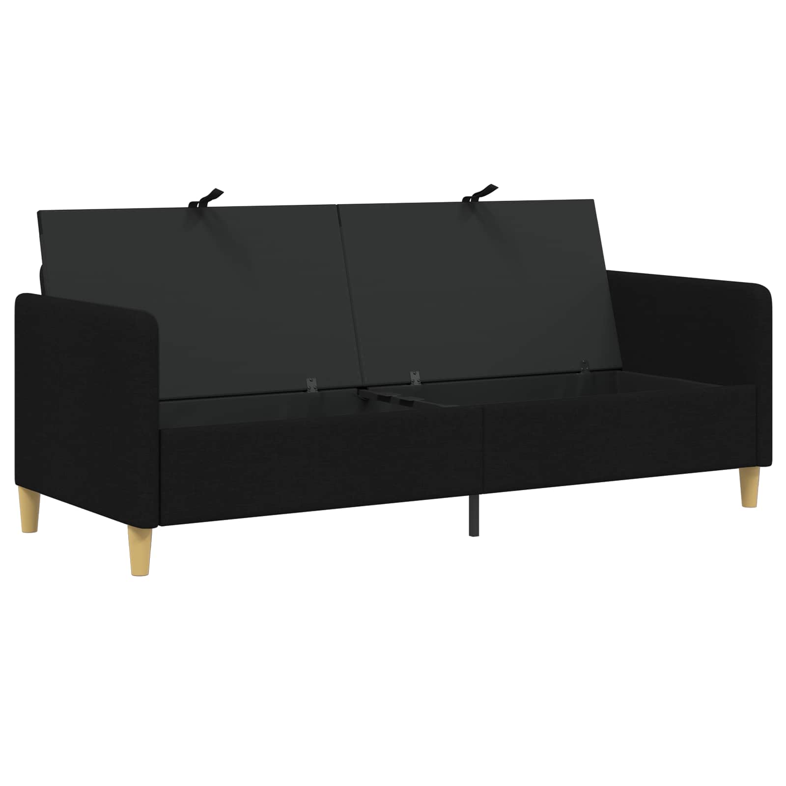 Divano con Storage Nero 192 x 78 x 87 cm Poliestere | homemem39