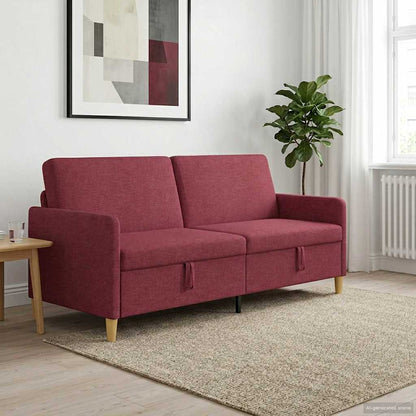 Divano con Storage Rosso Vino 192 x 78 x 87 cm Poliestere | homemem39