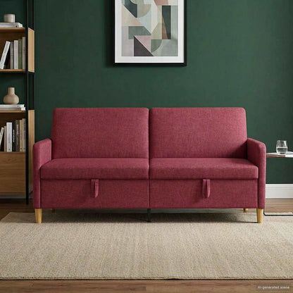 Divano con Storage Rosso Vino 192 x 78 x 87 cm Poliestere | homemem39