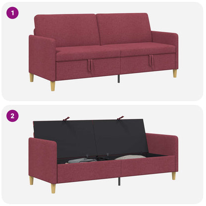 Divano con Storage Rosso Vino 192 x 78 x 87 cm Poliestere | homemem39