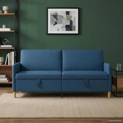Divano con Storage Blu 192 x 78 x 87 cm Poliestere | homemem39