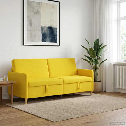 Divano con Storage Giallo Chiaro 192 x 78 x 87 cm Poliestere | homemem39