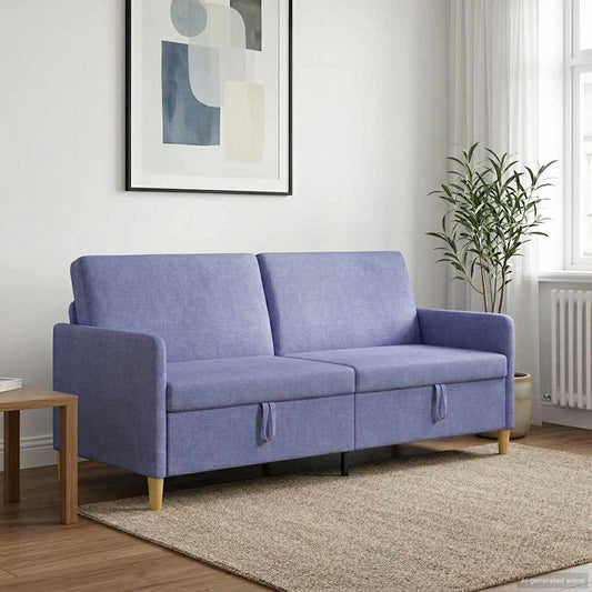 Divano con Storage Blu jeans 192 x 78 x 87 cm Poliestere