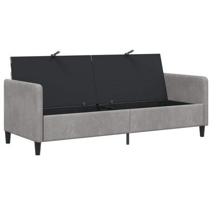 Divano con Storage Grigio Chiaro 192 x 78 x 87 cm Poliestere | homemem39