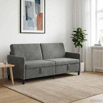 Divano con Storage Grigio Scuro 192 x 78 x 87 cm Poliestere | homemem39