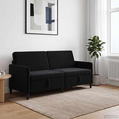Divano con Storage Nero 192 x 78 x 87 cm Poliestere | homemem39