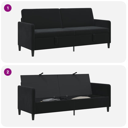 Divano con Storage Nero 192 x 78 x 87 cm Poliestere | homemem39