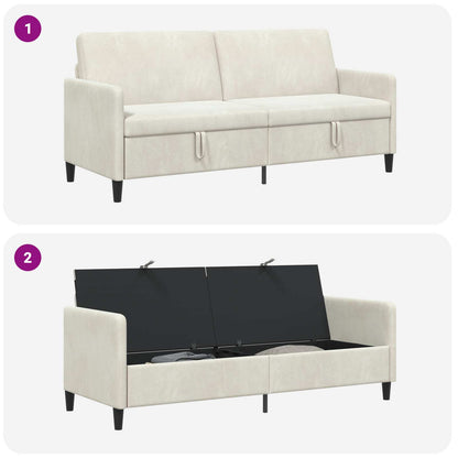 Divano con Storage Crema 192 x 78 x 87 cm Poliestere | homemem39