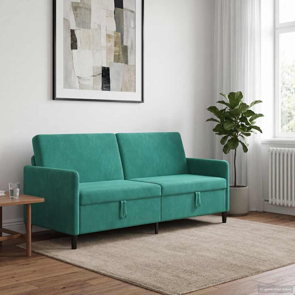 Divano con Storage Turchese 192 x 78 x 87 cm Poliestere | homemem39