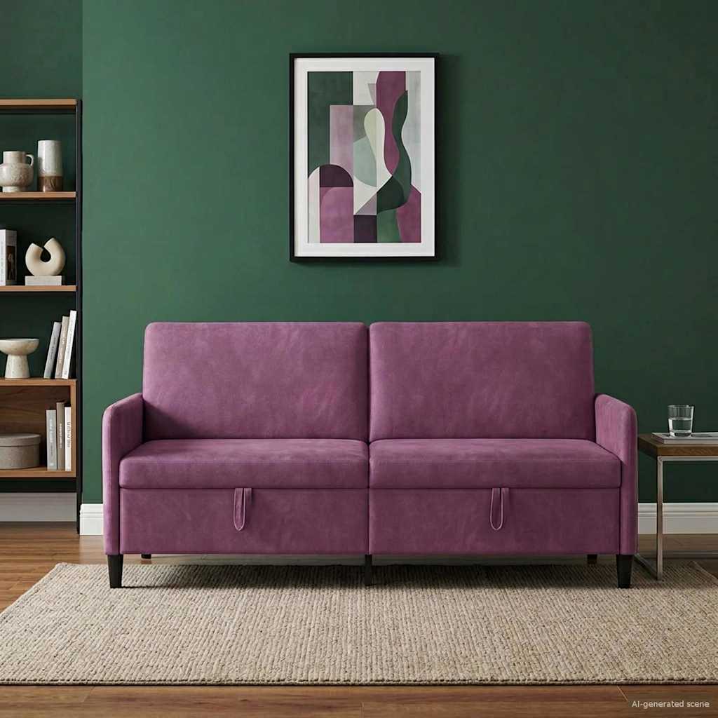 Divano con Storage Viola 192 x 78 x 87 cm Poliestere | homemem39