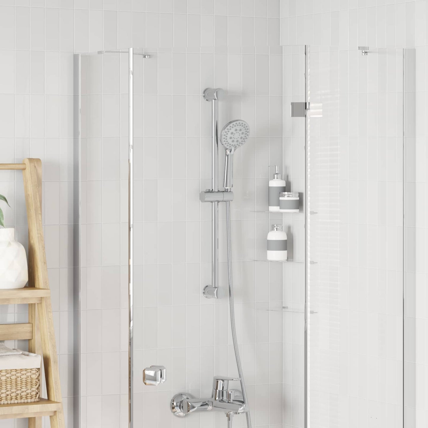 Supporto per Testa di Doccia Cromato 71 cm Acciaio Inox