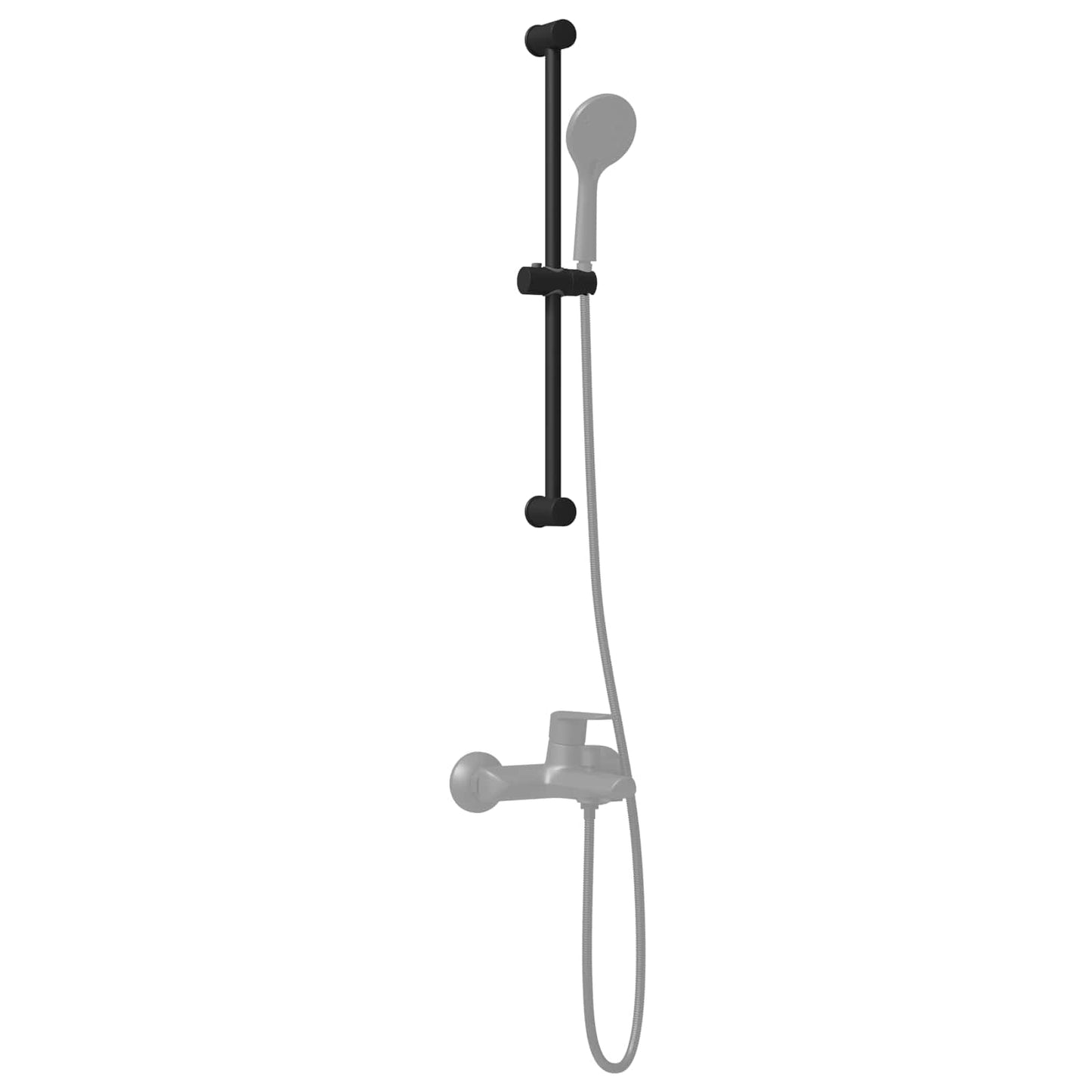 Supporto per Testa di Doccia Nero 71 cm Acciaio Inox | homemem39
