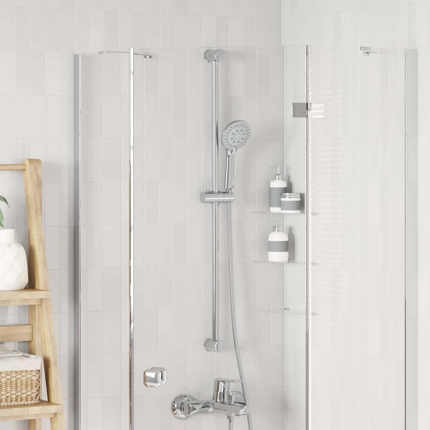 Supporto per Testa di Doccia Cromato 101 cm Acciaio Inox
