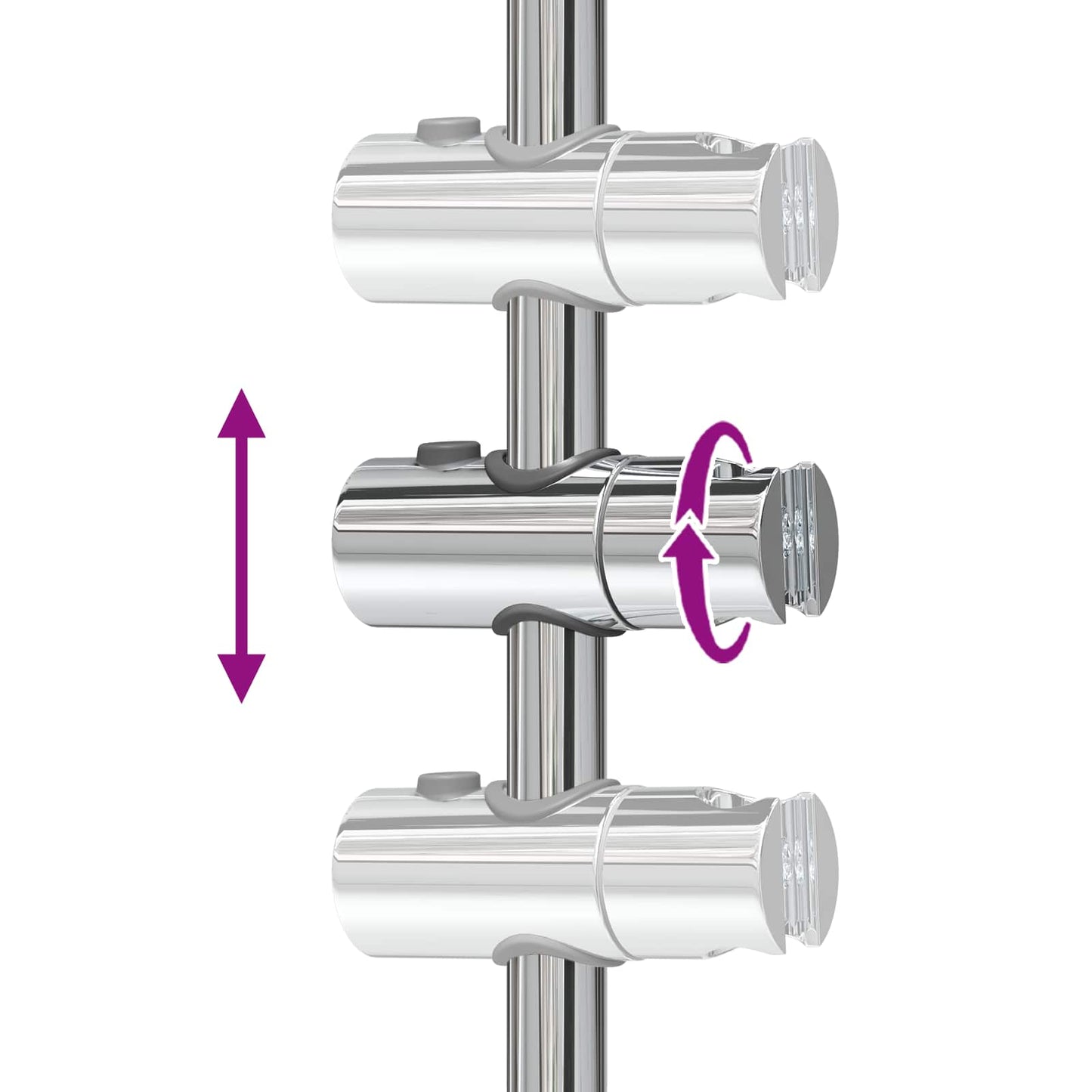 Supporto per Testa di Doccia Cromato 101 cm Acciaio Inox | homemem39