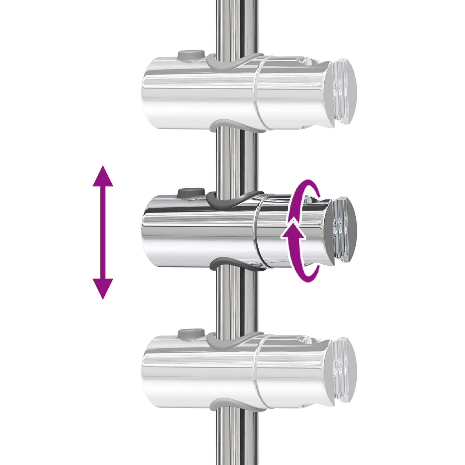 Supporto per Testa di Doccia Cromato 101 cm Acciaio Inox | homemem39