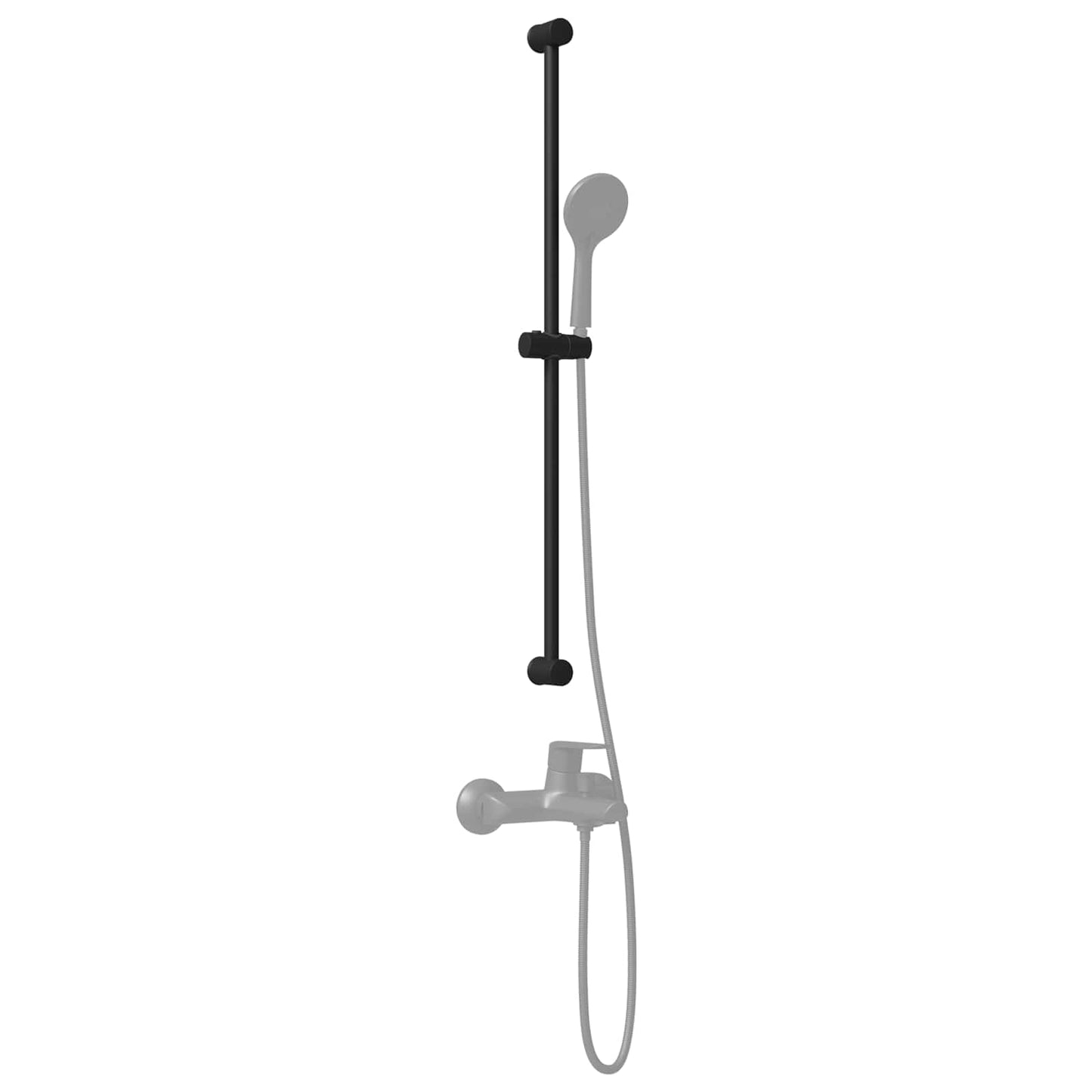 Supporto per Testa di Doccia Nero 101 cm Acciaio Inox | homemem39