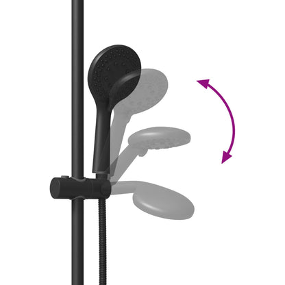 Set di Sistema Doccia Nero 70 cm Acciaio Inox