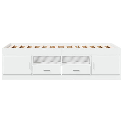 Telaio del letto con storage con cassetto Bianco 80 x 200 cm | homemem39