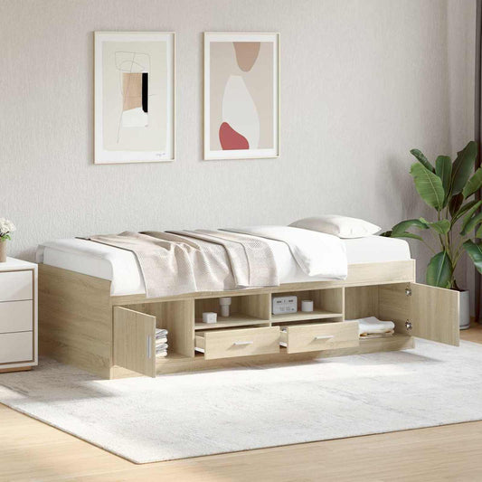 Telaio del letto con storage Rovere Sonoma 80 x 200 cm | homemem39