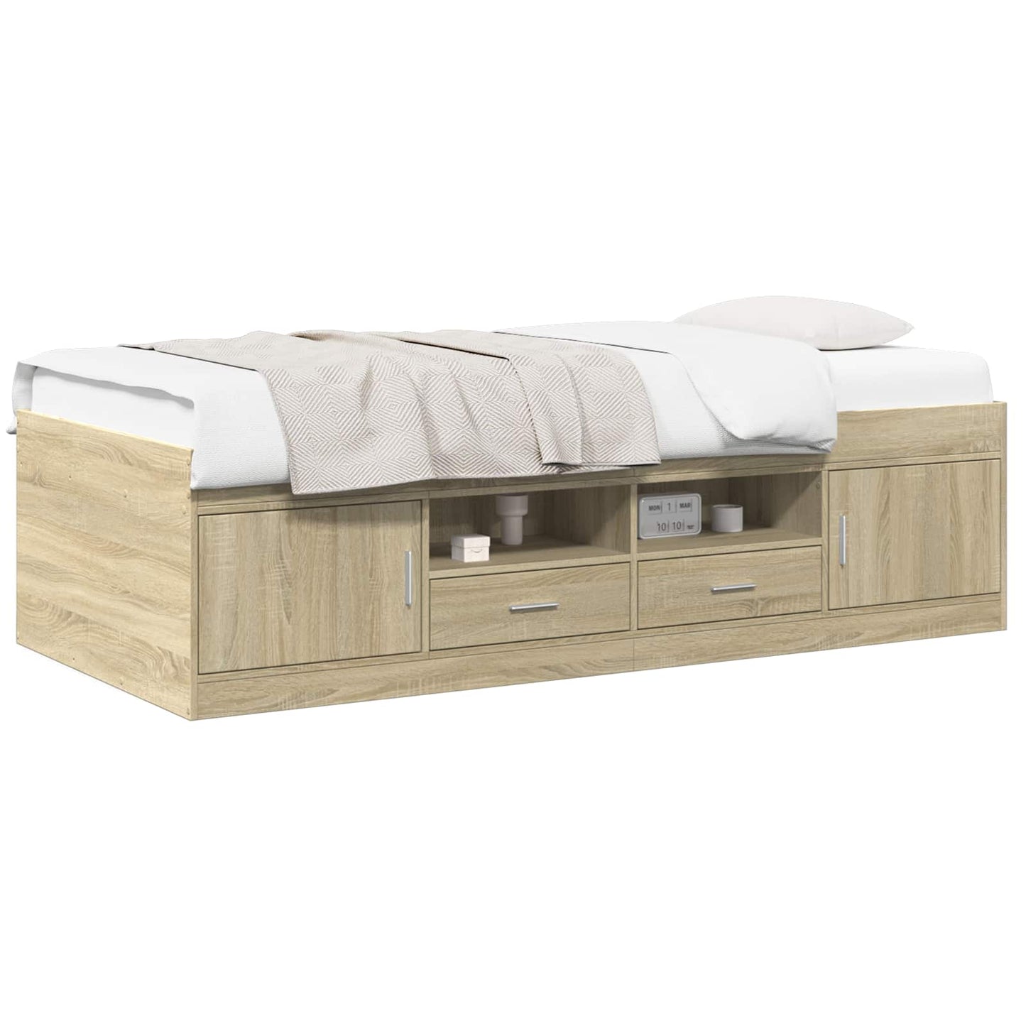 Telaio del letto con storage Rovere Sonoma 80 x 200 cm | homemem39
