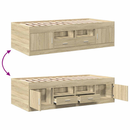 Telaio del letto con storage Rovere Sonoma 80 x 200 cm | homemem39