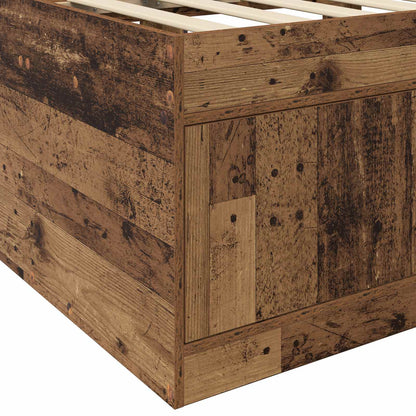Telaio del letto con storage con porta Legno antico 80 x 200 cm | homemem39