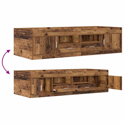 Telaio del letto con storage con porta Legno antico 80 x 200 cm | homemem39