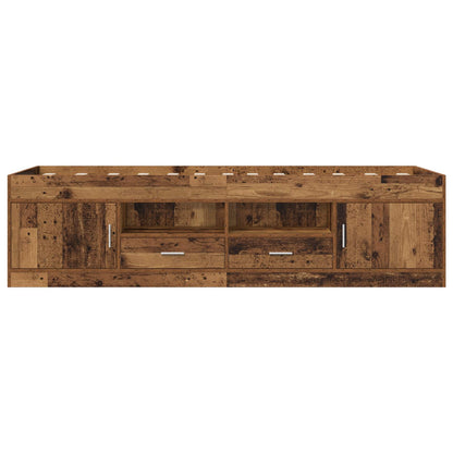 Telaio del letto con storage con porta Legno antico 80 x 200 cm | homemem39