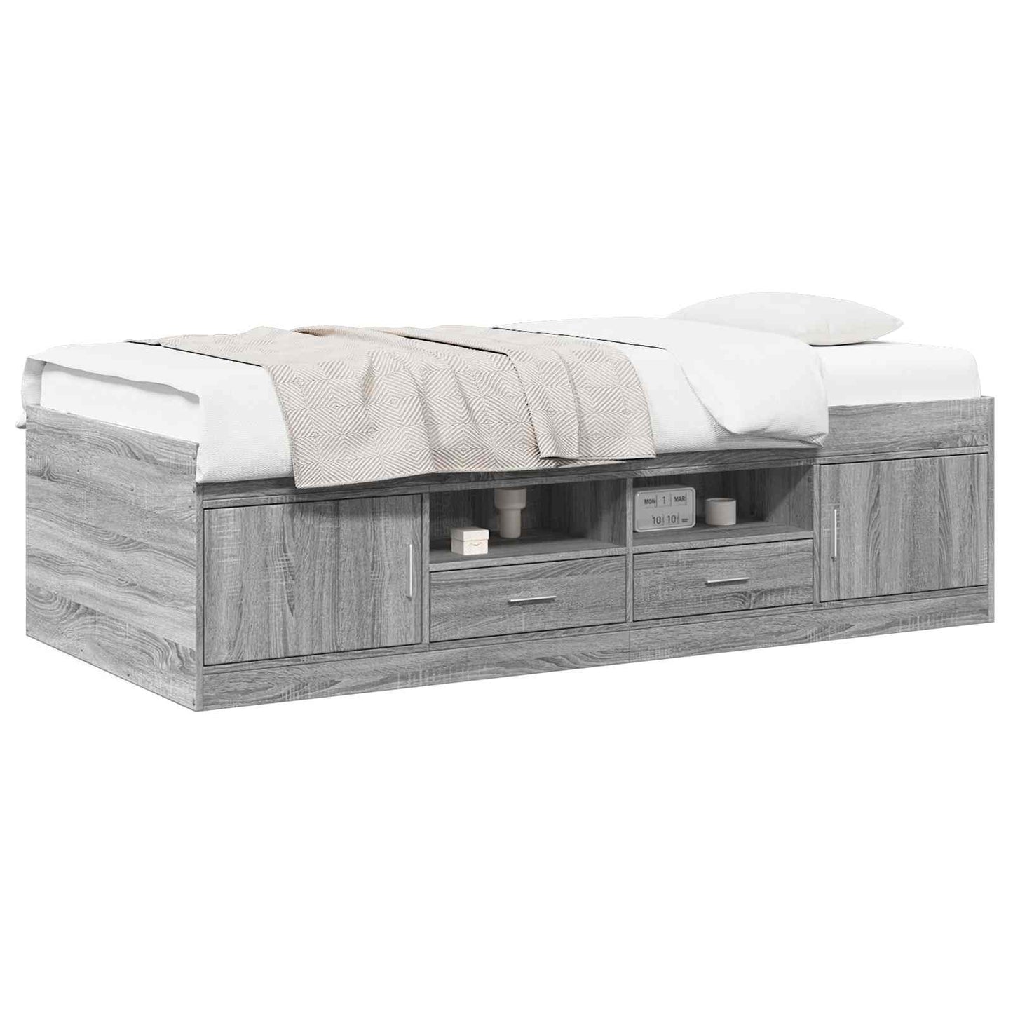 Telaio del letto con storage Sonoma grigio 80 x 200 cm | homemem39