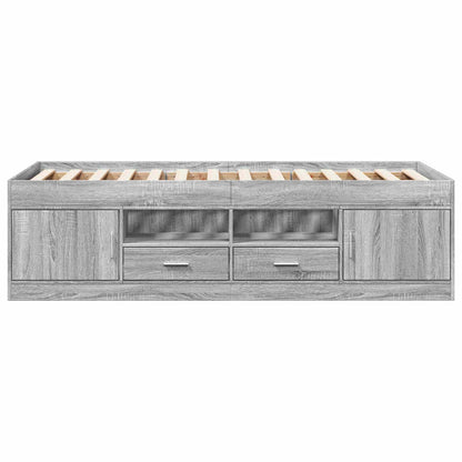 Telaio del letto con storage Sonoma grigio 80 x 200 cm | homemem39