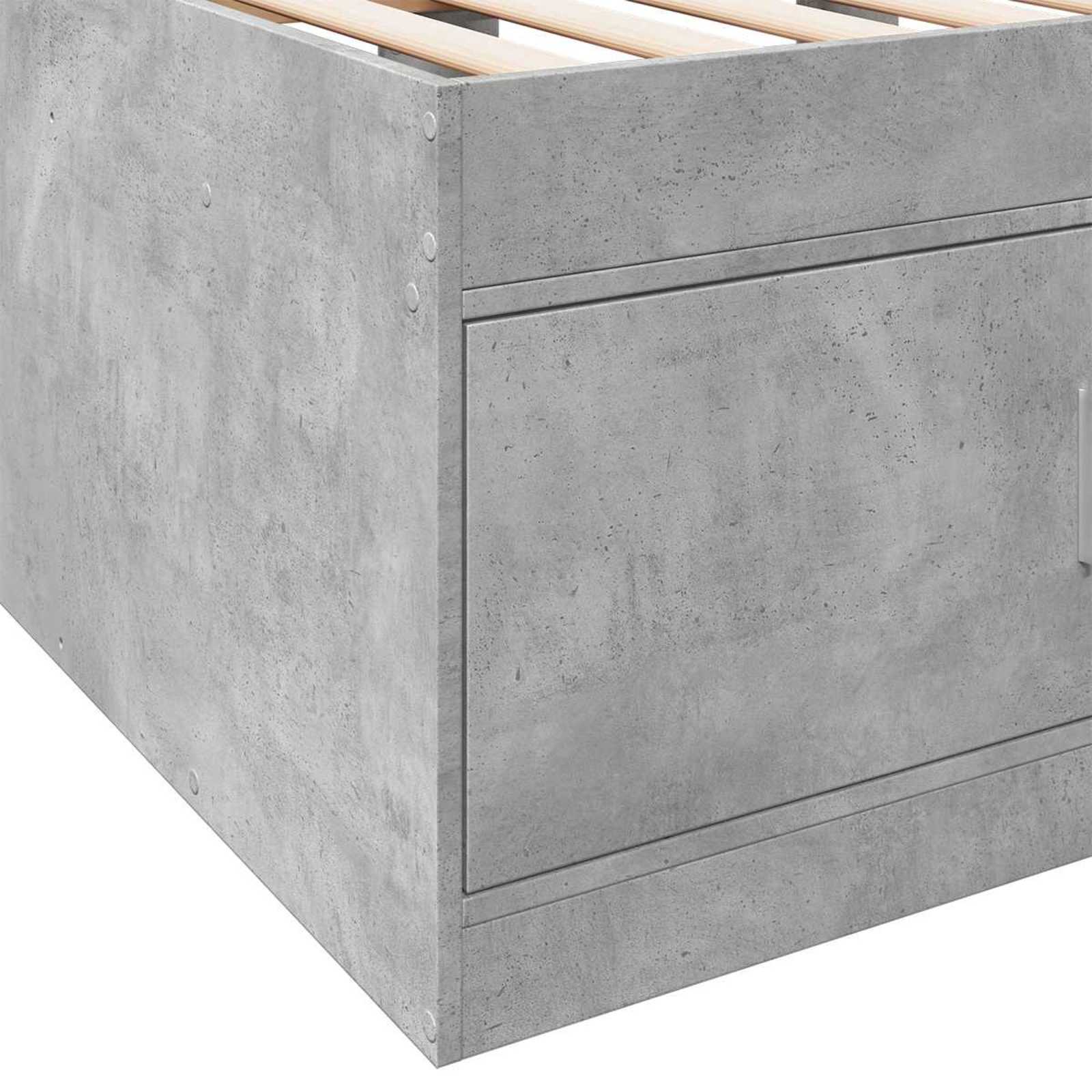 Telaio del letto con storage Grigio Cemento 80 x 200 cm | homemem39