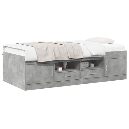 Telaio del letto con storage Grigio Cemento 80 x 200 cm | homemem39