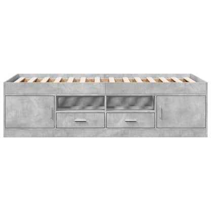 Telaio del letto con storage Grigio Cemento 80 x 200 cm | homemem39
