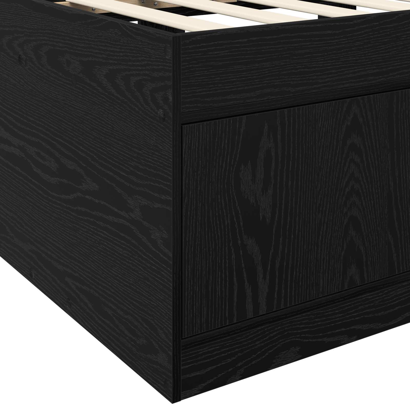 Telaio del letto con storage con porta Rovere Nero 80 x 200 cm | homemem39