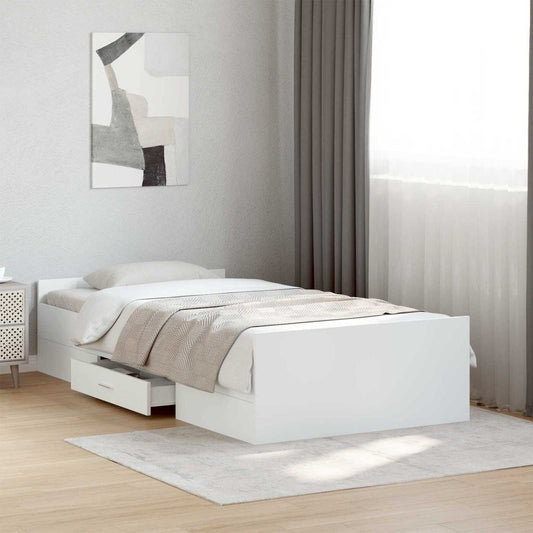 Telaio del letto con storage con cassetto Bianco 80 x 200 cm | homemem39