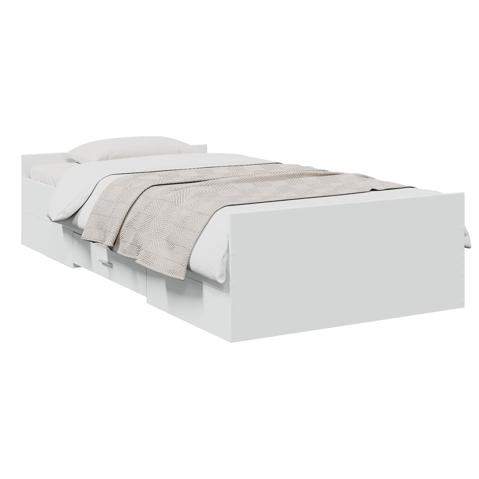 Telaio del letto con storage con cassetto Bianco 80 x 200 cm | homemem39