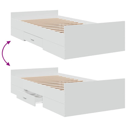 Telaio del letto con storage con cassetto Bianco 80 x 200 cm | homemem39
