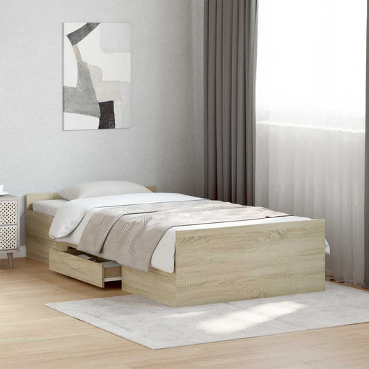 Telaio del letto con storage Rovere Sonoma 80 x 200 cm | homemem39