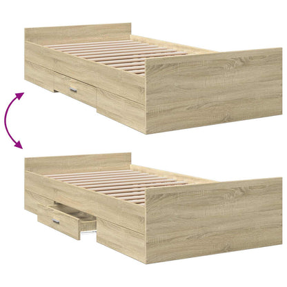Telaio del letto con storage Rovere Sonoma 80 x 200 cm | homemem39